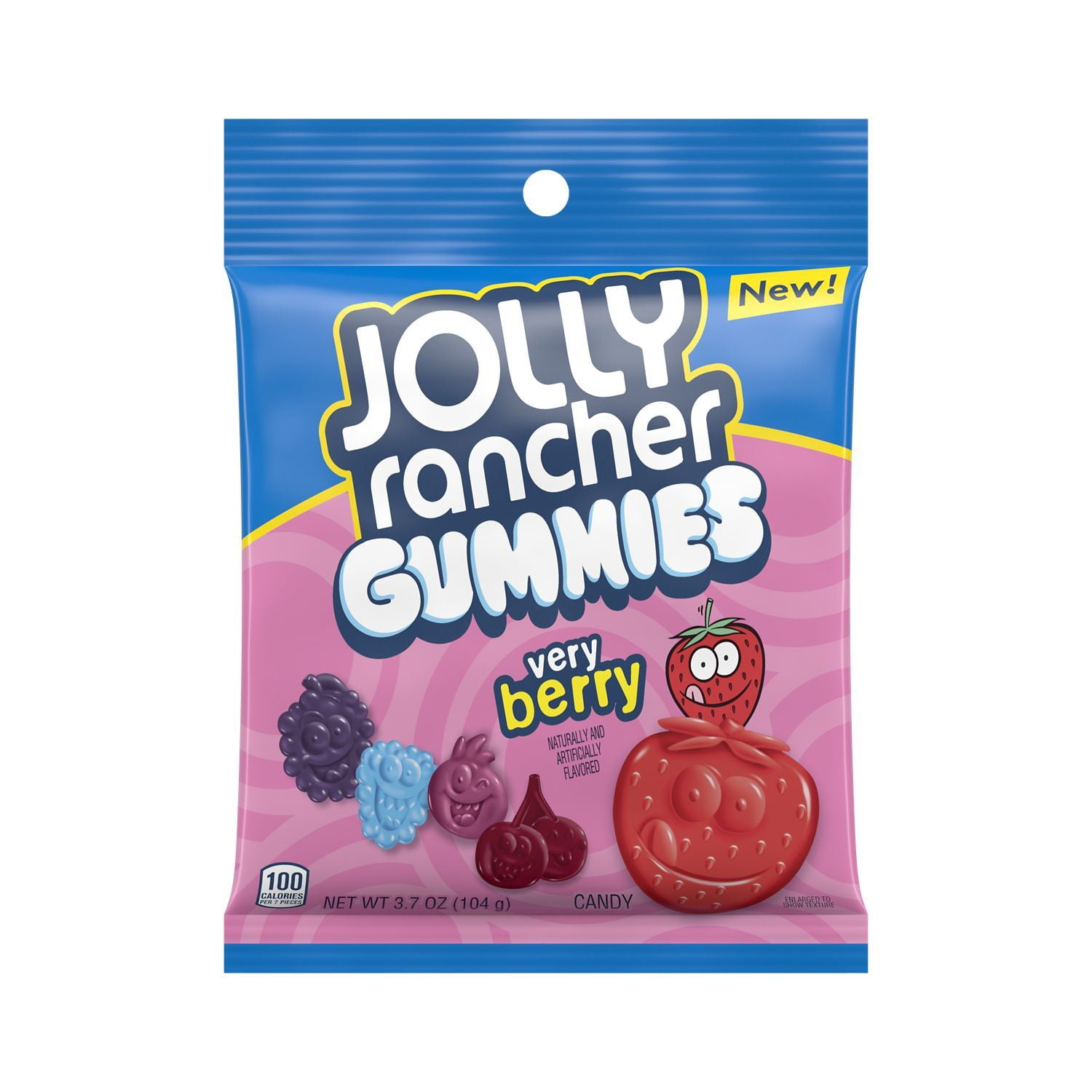 JOLLY RANCHER, Very Berry Assorted Fruit Flavored Gummies Candy, Movie Theater Snack, 3.7 oz, Bag