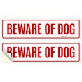 thumbnail image 1 of Beware Of Dog Sign, Rectangle Red Text Sign,, 1 of 1