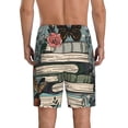 thumbnail image 4 of Lsque Vintage Art Butterfly Flower Mens Sleep Pajama Shorts,Short Pajama Pants, Cotton Ultra-Soft Knit-XX-Large, 4 of 9