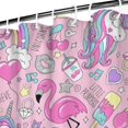 thumbnail image 3 of Pink Unicorns Flamingos Pattern Shower Curtain 84"x72" ,Bathroom Decorative Shower Curtains Set with 12 Hooks,Modern Waterproof Washable Shower Curtain, 3 of 6