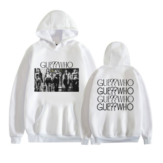 GUE Sweat à Capuche Double Face pour Unisexe Vintage, TP, Blanc