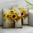 thumbnail image 2 of Wuche YUESHARE Farmhouse Rustic Summer Fall Flower In Vase Wood Board Throw Pillow Cover, Fall Summer Lover Gifts For Home Room Bed Sofa Decorations Decor 2pc, 2 of 6