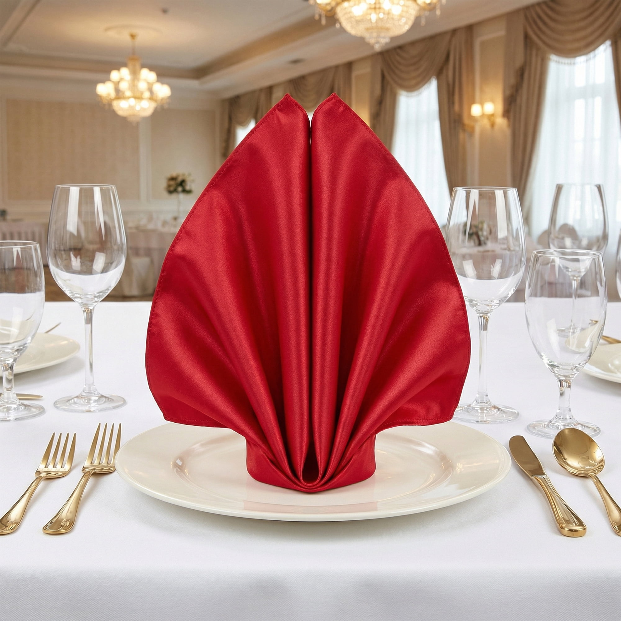 Unique Bargains 12Pcs Cotton Washable Reusable Cloth Napkins Burgundy 17x17inch