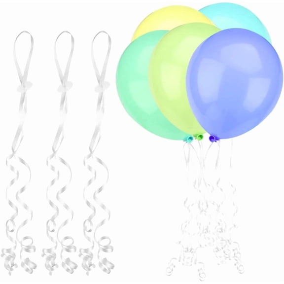 Balloon Closures, Balloon Clasps Clips With Balloon Ribbon, Balloon Tie Tool, Balloon Fasteners For Celebrations