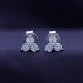 thumbnail image 2 of AFFY 0.50CT Moissanite Diamond Three Stone Cluster Stud Earrings for Women 14K White Gold over Silver, 2 of 7