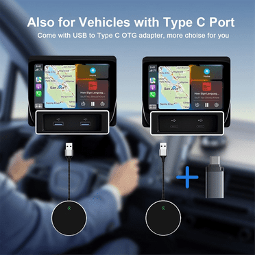 Wireless Carplay Adapter, Carplay Wireless Adapter Upgrade Plug & Play Converts Wired to Wireless CarPlay Dongle for Car