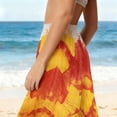 thumbnail image 7 of Tnhcen Women's Summer Chiffon Wide Leg Beach Pants UV Protection Lightweight Tie Dye Print Casual Loose Beach Cover Up 100% Polyester Beach Pants S-2XL, 7 of 7