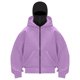 thumbnail image 5 of Chaqueta deportiva de invierno de color liso para niños, de manga larga, con capucha, informal, con cremallera y bolsillos, de poliéster, 5 of 5