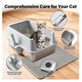 thumbnail image 6 of XL Stainless Steel Cat Litter Box with Lid,Metal Litter Box High Sides for Big/Multiple Cats,Open Design,Indoor,1-Mat and 1-,Easy to Clean, No Odor,Anti-Urine Leakage, 6 of 9