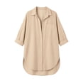 thumbnail image 6 of Mifsaly Womens Oversized Button Down Shirt Casual Long Sleeve Blouse Lightweight Cotton Linen Tunic Tops Loose Fit Collared Beach Cover Up Summer Work Outfits XL, 6 of 6