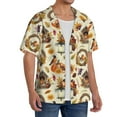 thumbnail image 2 of Fuzoiu Autumn Vintage Print Men's Casual Short,Men's Short Sleeve Shirt,Mens Casual Button Down Shirts,Cuban Collar Summer Shirt for Beach, Vacation, and Outdoor Activities-4X-Large, 2 of 5