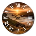 thumbnail image 2 of Designart "Sunset on the Sand II" Coastal Oversized Wall Clock, 2 of 5