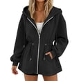 thumbnail image 2 of Fesfesfes Women's Casual Full Zip Hooded Sweatshirt Fleece Lined Drawstring Waist Long Sleeve Hoodie Jacket with Pockets Loose Fit Solid Color Athletic Top, 2 of 7