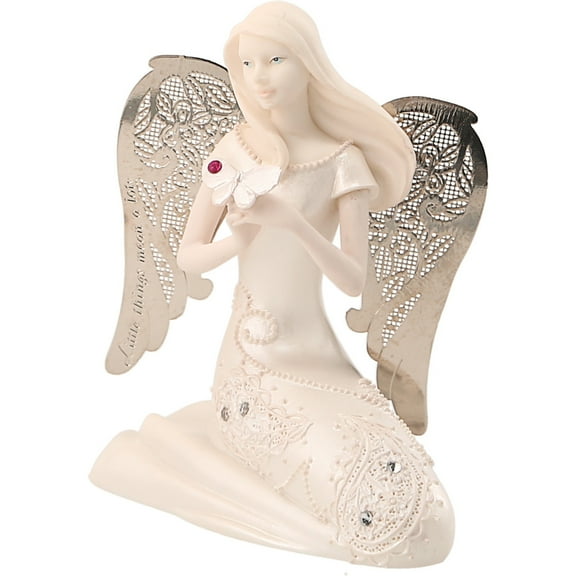 Little Things Mean A Lot October Monthly Angel Figurine, 3-1/2-Inch, Includes Gemstone on Butterfly