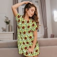thumbnail image 3 of Fotbe Avocado Pattern Women's Cotton Nightgown Sleepwear Short Sleeves Shirt Casual Print Sleepdress, 3 of 6