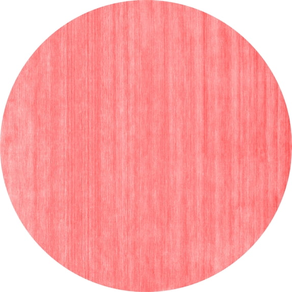 Ahgly Company Indoor Round Solid Red Modern Area Rugs, 3' Round