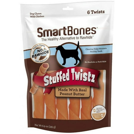 UPC: 0892383003002 | SmartBones Stuffed Twistz Chicken and Peanut Butter Rawhide Free Dog Chew