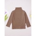 thumbnail image 5 of Doomiva Toddlers Baby Boys Girls Basic Solid Color Turtleneck T-Shirt Tops Cotton Mock Neck Long Coffee 90, 5 of 7