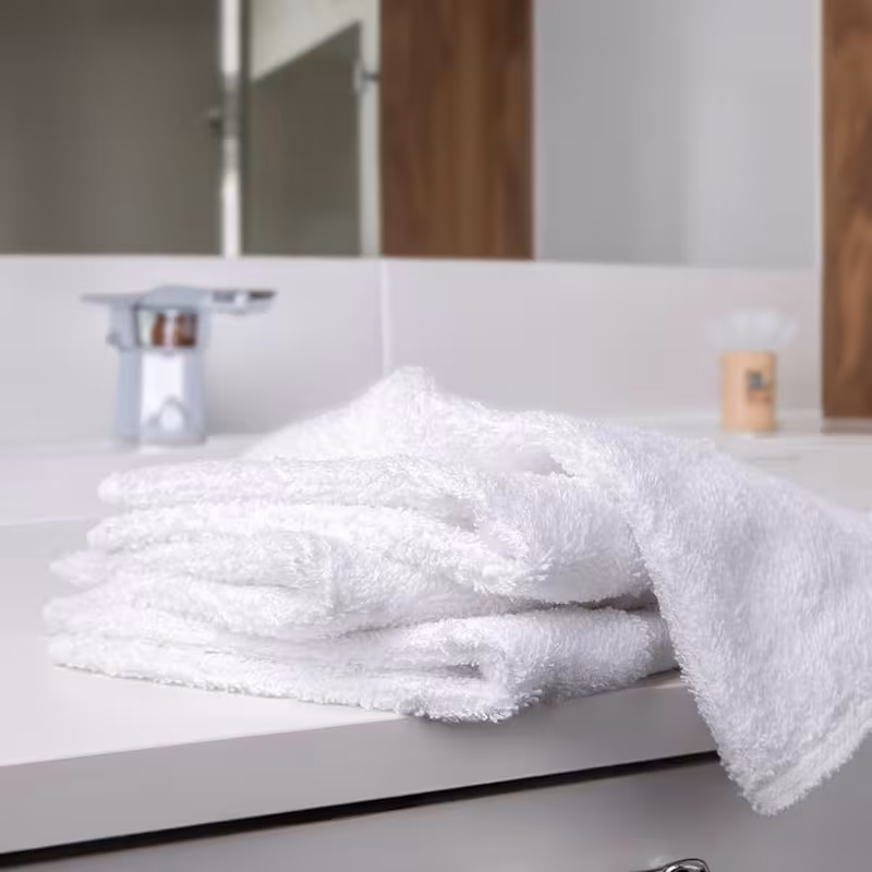 Americlassic Cotton Washcloths 60 Pack, 12 x 12 Inch Soft & Absorbent Fingertip Towels, Fast Drying Face Wash Cloths for Bathroom, Spa, Hotel & Gym (White)