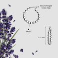 thumbnail image 5 of Bead Ball 925 Sterling Silver Hoop Earrings for Women Platinum Plated Lightweight Jewelry Birthday Gifts for Women, 5 of 6