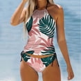 thumbnail image 2 of YDLCAFD Easter Women's Two Piece Tropical Floral Print Swimsuit Tankini Swimsuit Set 2, 2 of 5