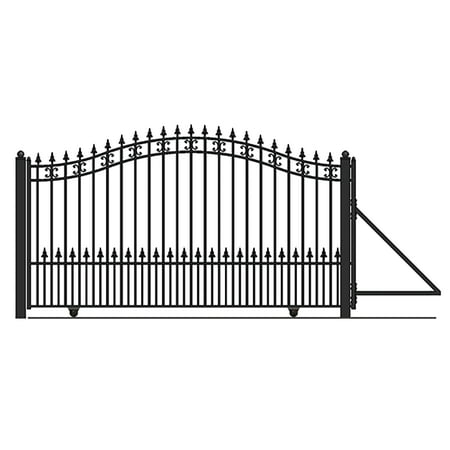 ALEKO Garden Steel St. Louis Style 12 feet Single Sliding Driveway Gate Black