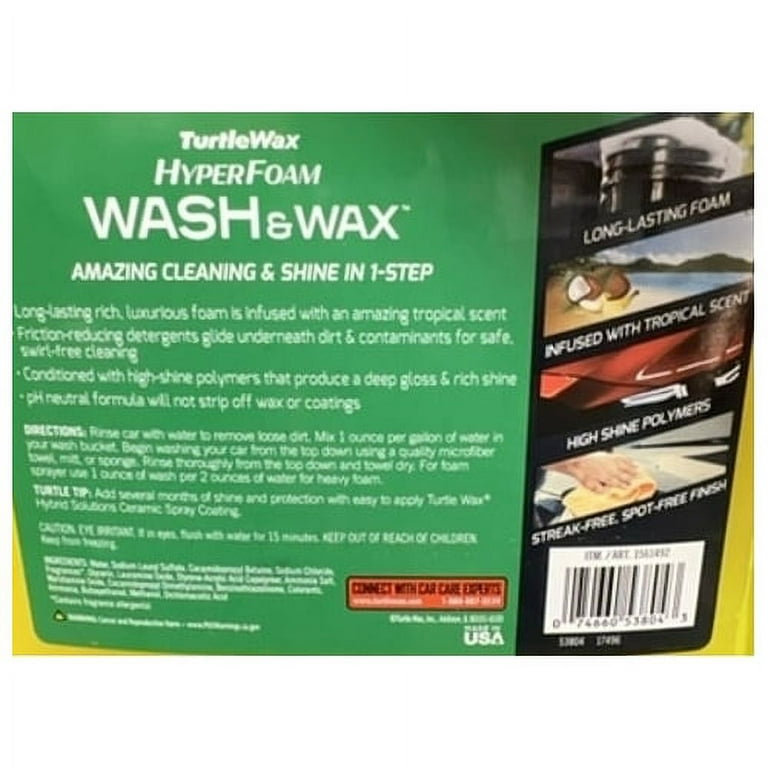 Turtle Wax Hyperfoam Wash & Wax, Green Apple Scent (128 oz)