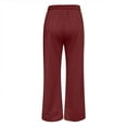 thumbnail image 5 of Gibobby Pantalones dama Pantalones deportivos casuales para mujer Pantalones de color cómodos Pijamas de yoga sólidos Pantalones largos(Vino， S), 5 of 5