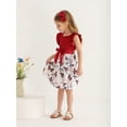 thumbnail image 3 of Toddler Baby Girls Casual Dresses Butterfly Floral Ruffled Princess Seaside Beach Dress Outfits Red 18-24 Months, 3 of 6