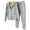 Gray, variant on WREESH Womens Sweatsuits Solid Color Long Sleeve Hooded Pocket Coat Trousers Pants Fleece Suit Black