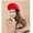 Red, variant on Women's Hat French Beret Pillbox
