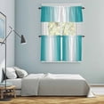 thumbnail image 5 of Teal Ombre Kitchen Curtains Sets for Windows 36 Inch Length, Turquoise White Gradient Modern Abstract Art Rod Pocket Window Treatments Tier Curtains and Valances Set for Bedroom/Bathroom, 5 of 8