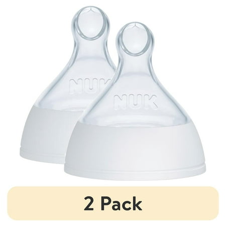 (2 pack) NUK Smooth Flow Pro Anti-Colic Baby Bottle Replacement Nipples, 2-Pack