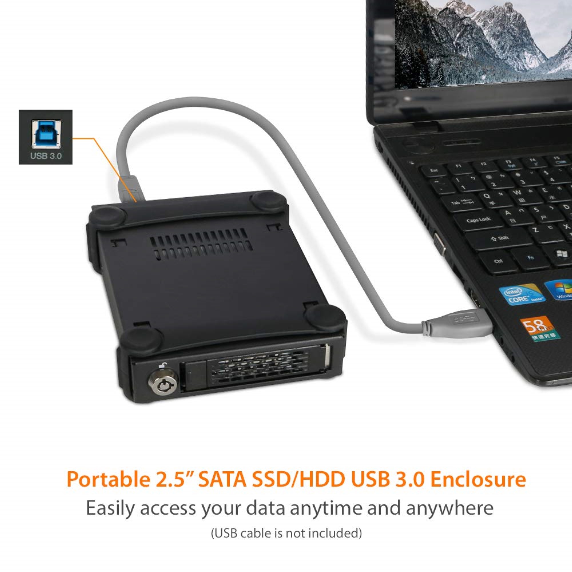 Icy Dock Tougharmor Mb991u3-1sb Drive Enclosure External - Matte Black - 1 X Total Bay - 1 X 2.5" Bay - Serial Ata/600 - Usb 3.0 - Metal (mb991u3-1sb)
