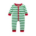 thumbnail image 1 of Pyjamas de Noël pour Bébé Garçon Fille Manches Longues Body Rayé Fermeture Boutonnée, 1 of 7