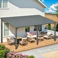 thumbnail image 1 of YODOLLA Gazebo 16 Pieds x 10 Pieds à Toit Rigide, Gazebo d'Extérieur Robuste avec Toit Incliné en Acier Galvanisé, Belvédère Métallique Entièrement Résistant aux Intempéries avec Rayures Verticales pour Patio, Cour Arrière et Pelouses, 1 of 8