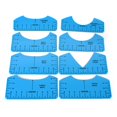 thumbnail image 1 of Guía de regla para camisetas (azul), 8 piezas, herramienta de alineación de camisetas de alta precisión, herramienta de calibración y centrado de cuello redondo portátil de alta calidad, 1 of 5