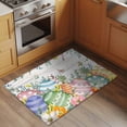thumbnail image 2 of Area Rug 2 x 3 Ft, Easter Eggs Indoor Accent Bathroom Rugs for Kitchen/Laundry Room, Spring Flowers Eucalyptus Leaves Wooden Grain Washable Non-Slip Runner Floor Mat for Entryway, Living Room, 2 of 8