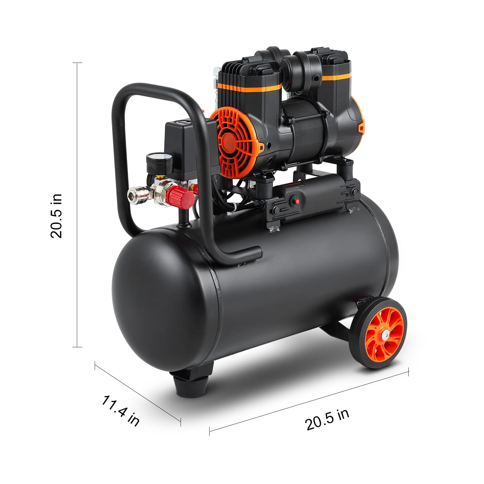KFFKFF Air Compressor with 4.8 Gallon Capacity, 1.2HP and 2.2 CFM@90PSI, Oil-Free Tank, Maximum Pressure of 116PSI, 70 dB Low Noise Level, Suitable for Auto Maintenance, Tire Pumping