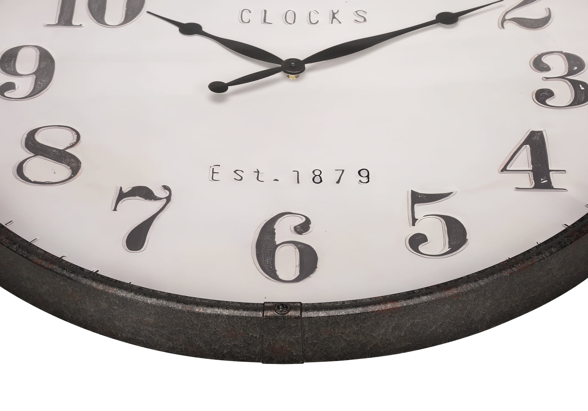 Clocks - 30" Round - Large Oversized - Wall Clock - Brown - Transitional