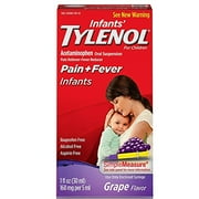 2 Packs Tylenol Infants Acetaminophen 160mg Grape Flavored 1oz Each