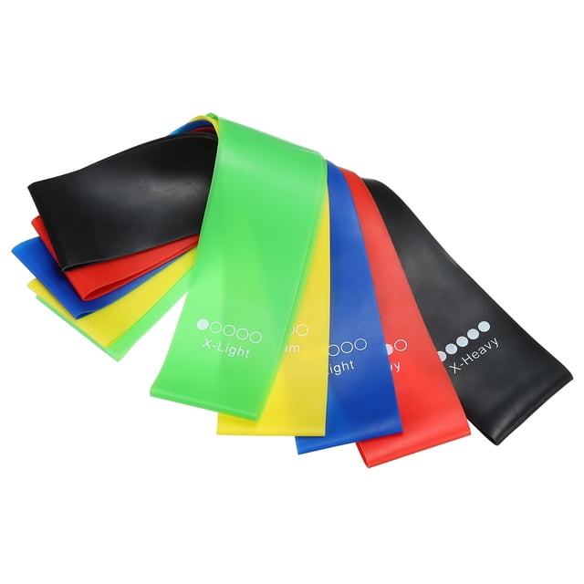 Unique Bargains Ensemble de Bandes de Résistance, Ensemble de 5 Bandes d'Entraînement avec 5 Niveaux, Noir, Bleu, Vert, Jaune, Rouge