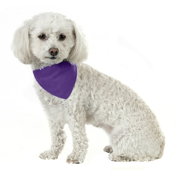 3 Pack Solid Cotton Dog Bandana Triangle Bibs  - Small & Medium Pets (Purple)