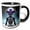 Black/White, variant on 3drose, Fantasy Alien Astronaut in Silver and Blue Space Suit. Space Art, 11oz Mug