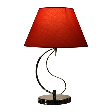 - Christina 1-light Red Fabric 20-inch Chrome Table Lamp