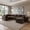 Cocoa Brown, Performance Luxe Velvet, variant on The 6-Piece Corner Set Comfy Cloud Couch, Black