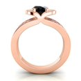 thumbnail image 4 of Diamond-Capitals 2.35 Carat Stunning Oval Cut Black Onyx & Blue Sapphire Gemstone Wedding Ring for Women Solid 14K Rose Gold Size 7, 4 of 8