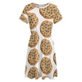 thumbnail image 4 of Chocolate Chip Cookie Dress Summer Street Style Dresses Female Short Sleeve Printed Sundress, 4 of 7