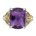 thumbnail image 5 of Shey Couture Sterling Silver with 14K Accent Antiqued Cushion Amethyst Ring, 5 of 7
