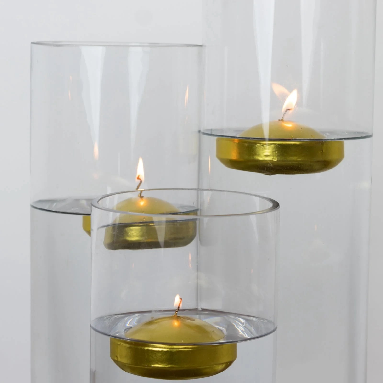 Balsa Circle 12 Gold 3 in Round Unscented Floating Candles Dripless Wax Discs Party Wedding Table Centerpieces Event Decorations Supplies